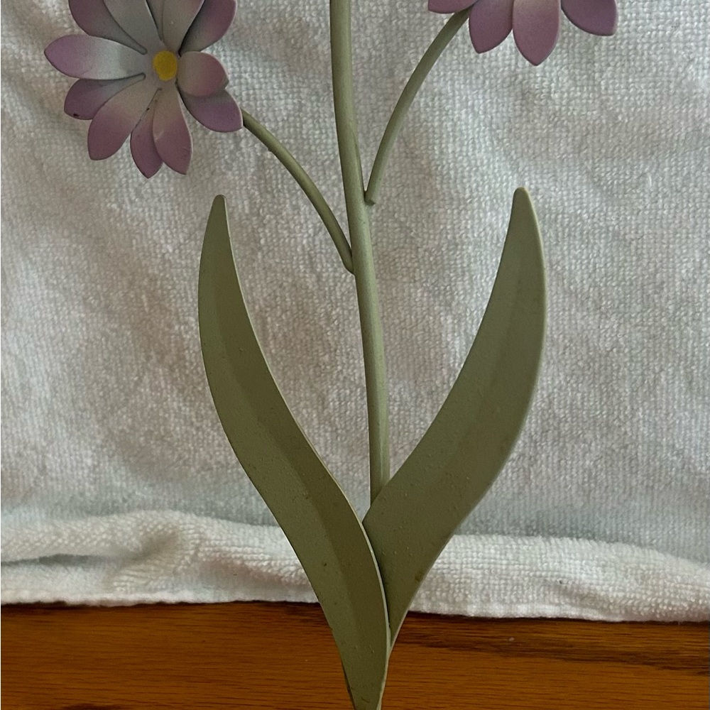 Metal Home Interiors Floral Candle Holder